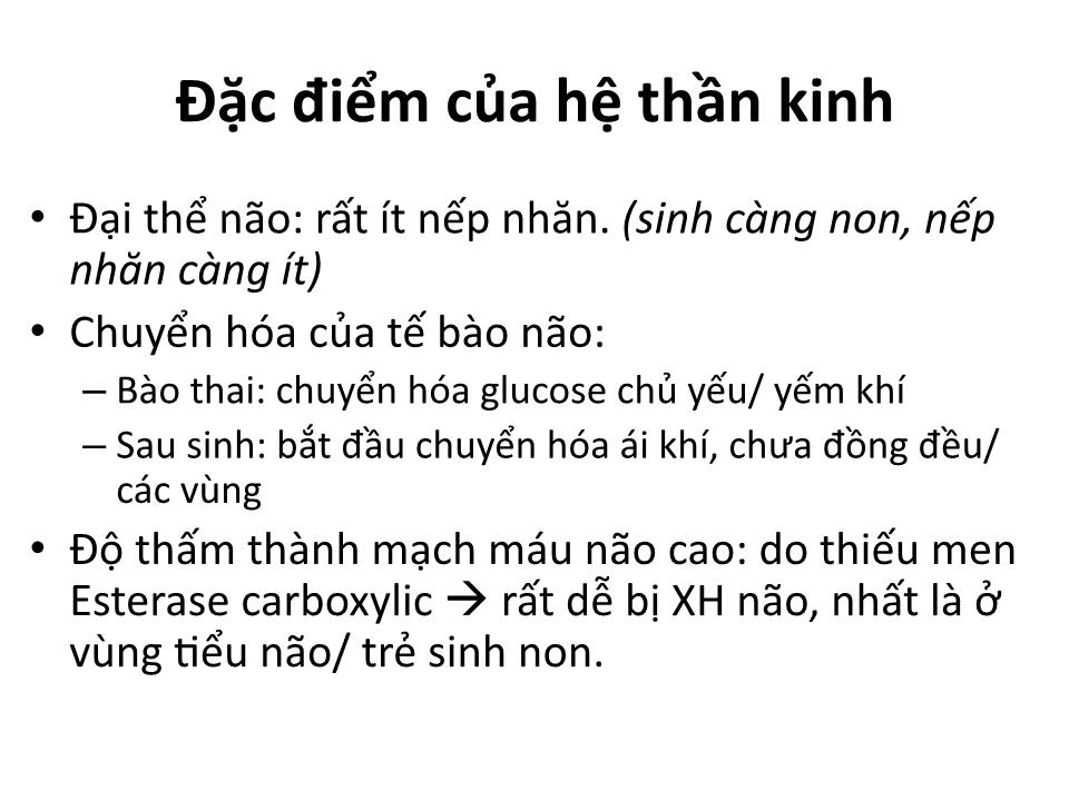 Bài giảng Đặc điểm sinh lý trẻ sơ sinh trang 3