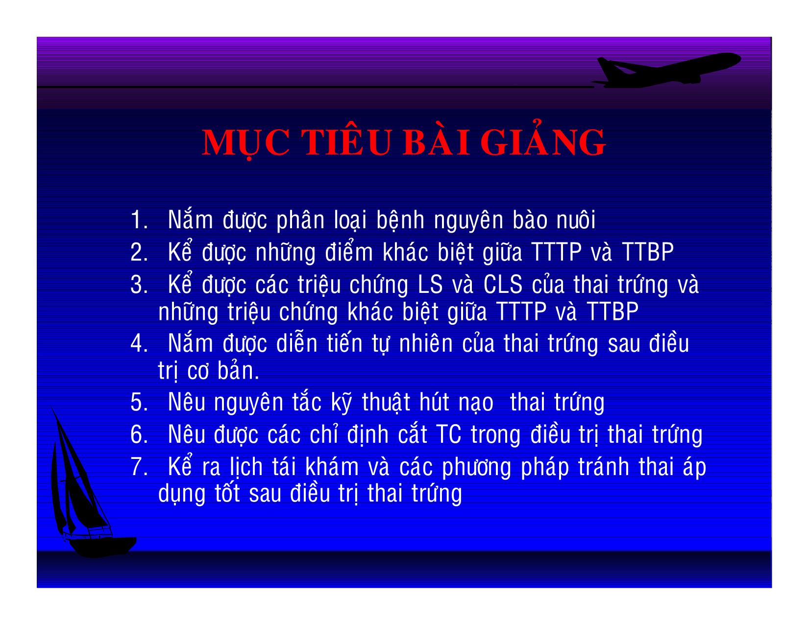 Bài giảng Thai trứng chẩn đoán và điều trị trang 2