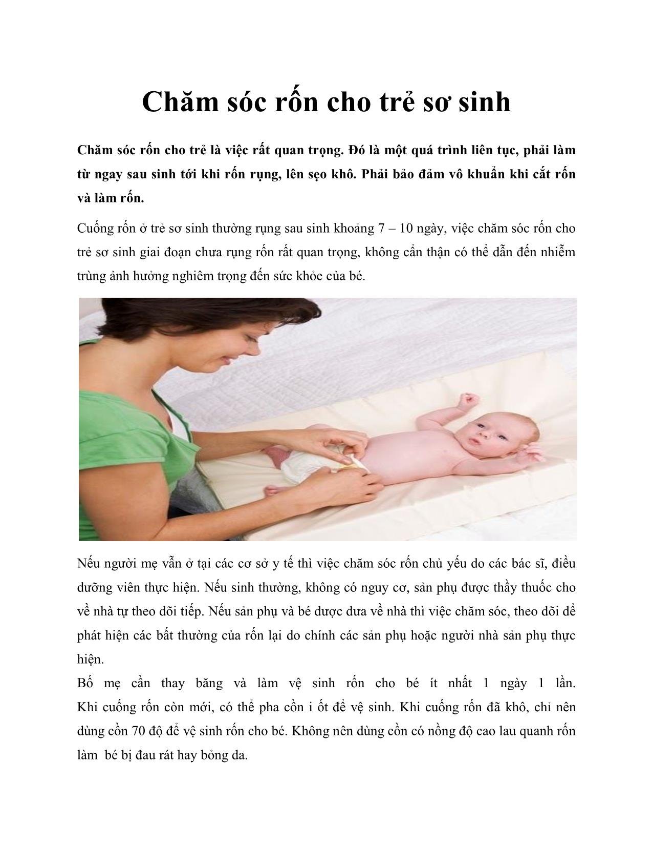 Chăm sóc rốn cho trẻ sơ sinh trang 1