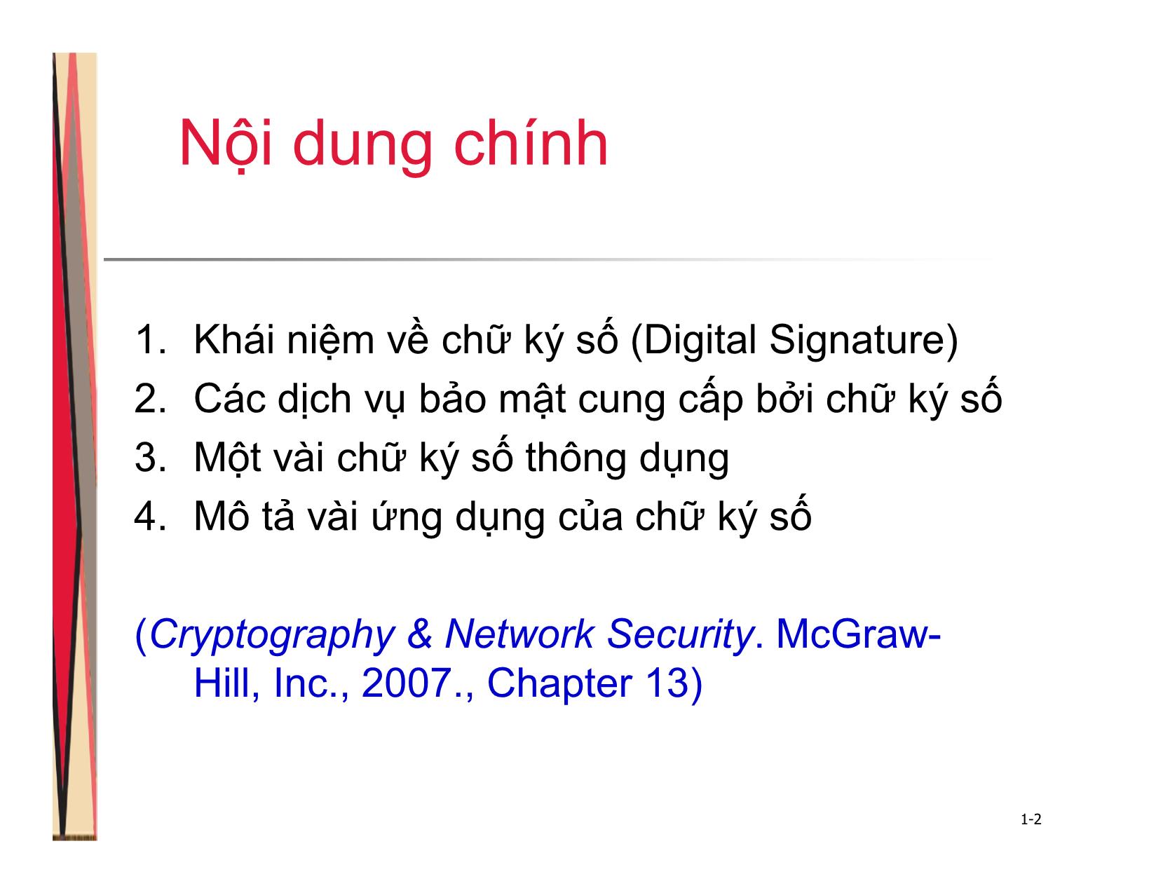 Bài giảng An toàn hệ thống thông tin - Chương 4: Chữ ký điện tử - Trần Thị Kim Chi trang 2