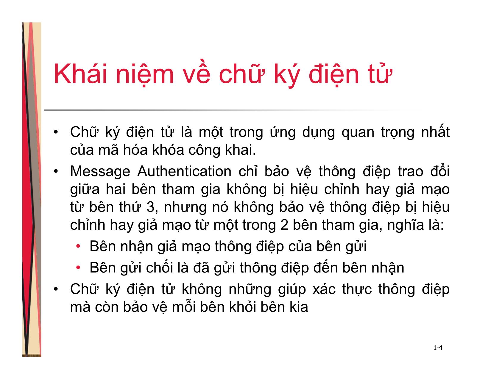 Bài giảng An toàn hệ thống thông tin - Chương 4: Chữ ký điện tử - Trần Thị Kim Chi trang 4
