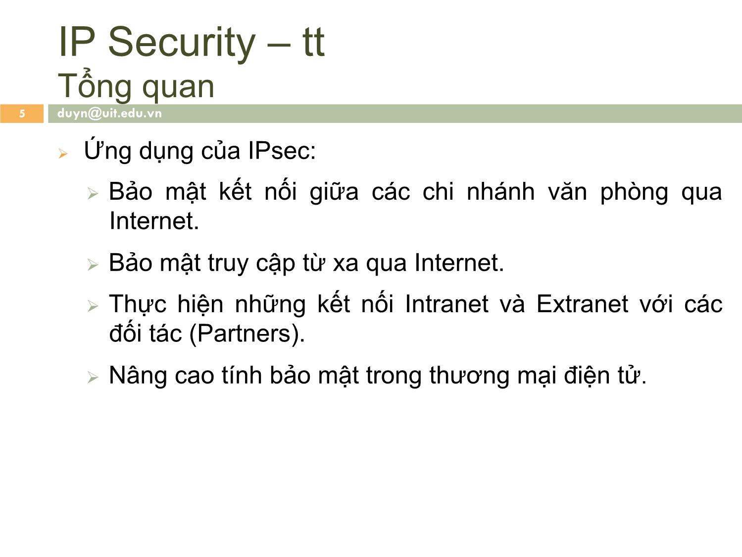Bài giảng An toàn mạng máy tính nâng cao - Chương 2: Các giao thức bảo mật - Nguyễn Duy trang 5