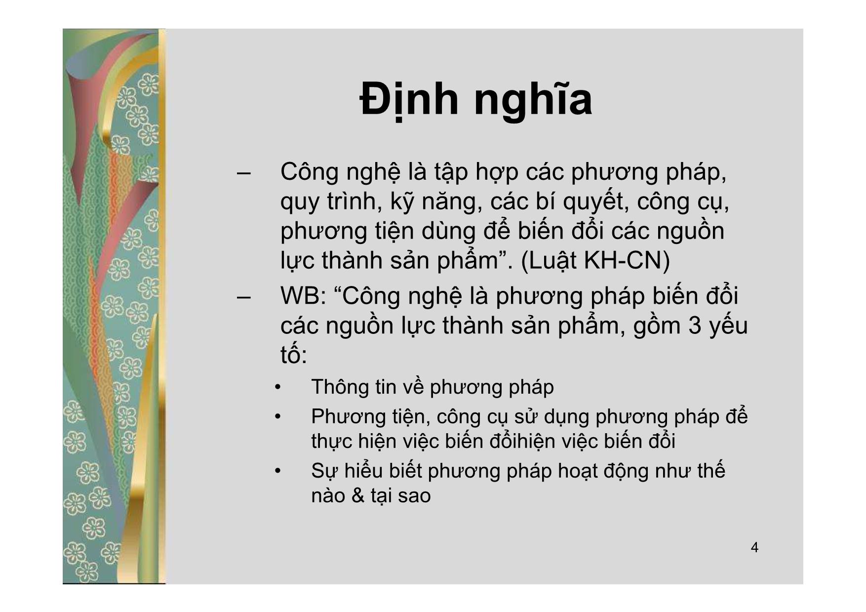 Bài giảng Các vấn đề xã hội của công nghệ thông tin - Lecture 13: Quản lý công nghệ - Đào Nam Anh trang 4