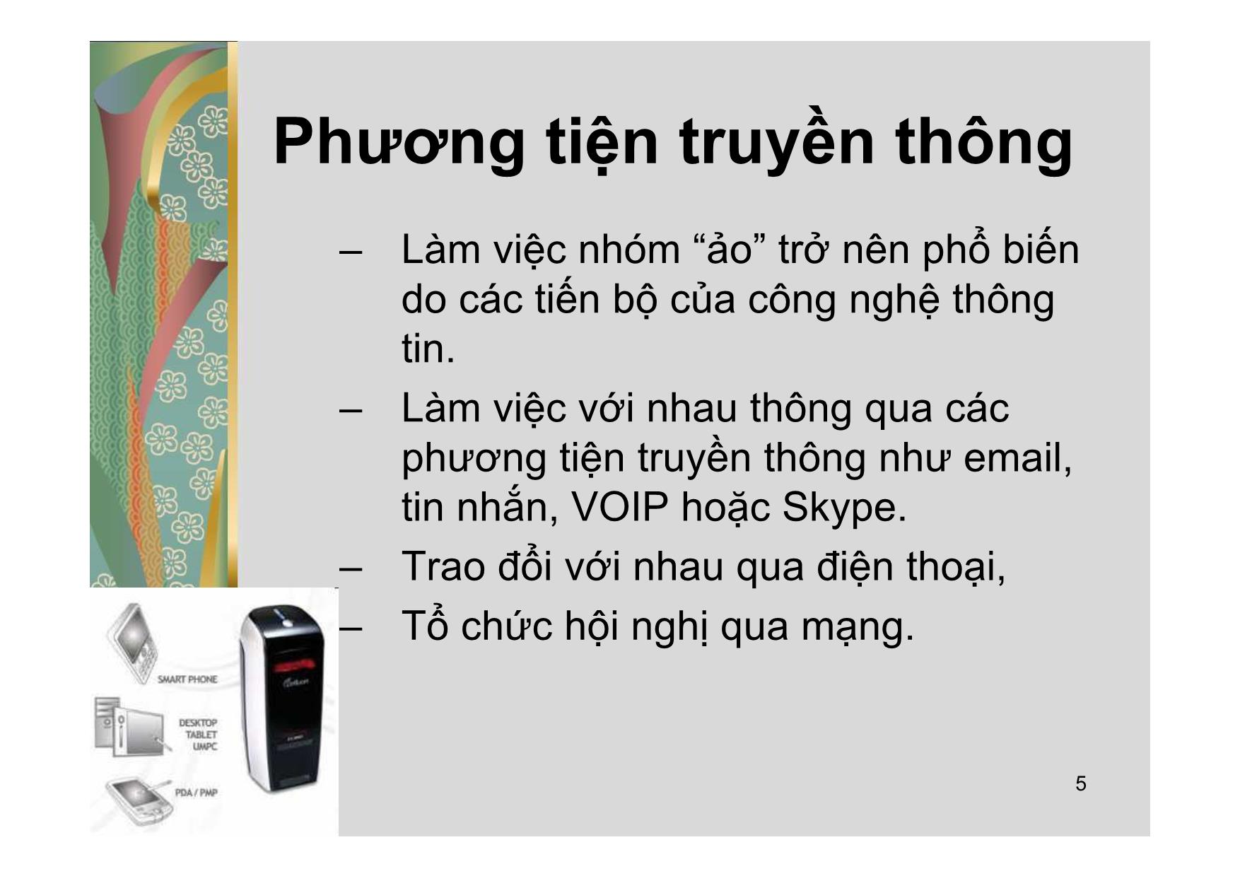 Bài giảng Các vấn đề xã hội của công nghệ thông tin - Lecture 12: Nơi làm việc ảo - Đào Nam Anh trang 5