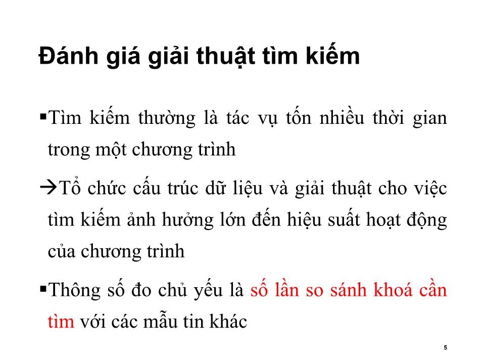 Bài giảng Cấu trúc dữ liệu và giải thuật - Chương 2, Phần 1: Giải thuật tìm kiếm - Trần Minh Thái trang 4