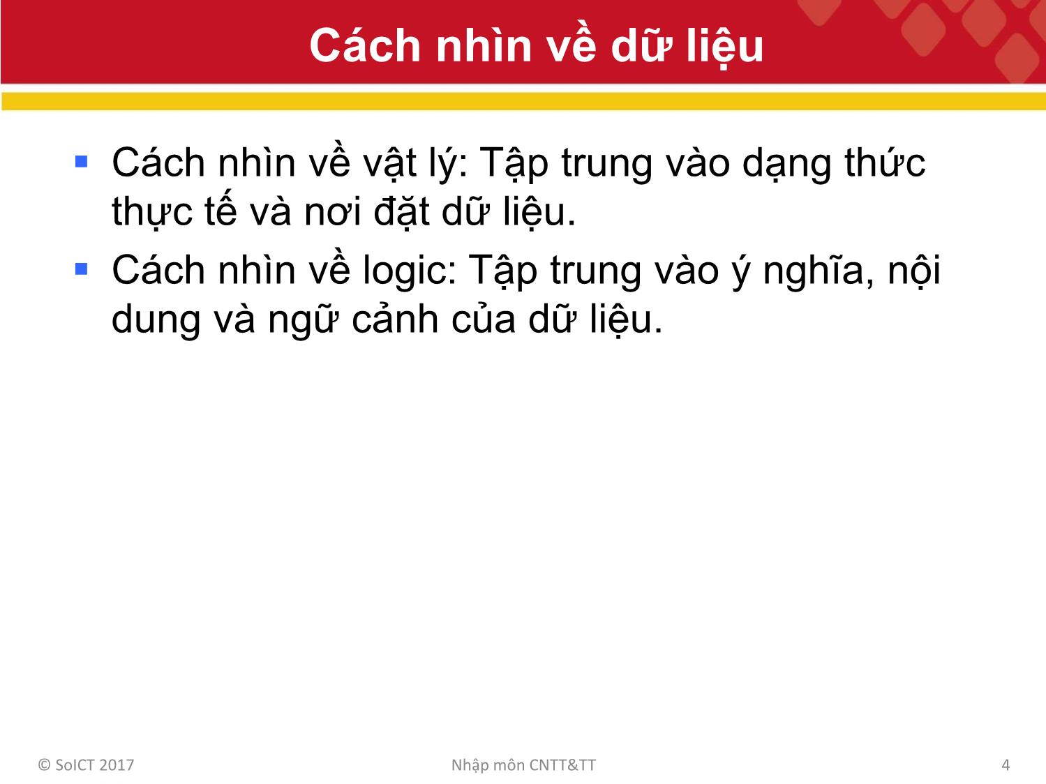 Bài giảng Công nghệ thông tin và truyền thông - Bài 6: Cơ sở dữ liệu trang 4