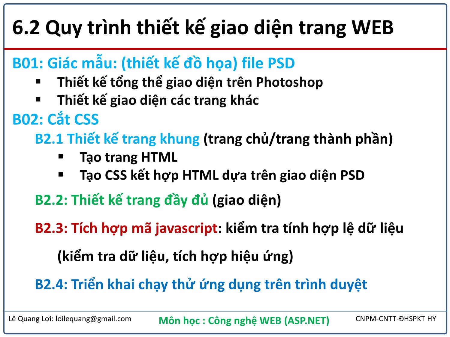 Bài giảng Công nghệ Web - Bài 6: Thiết kế giao diện Web - Lê Quang Lợi trang 5