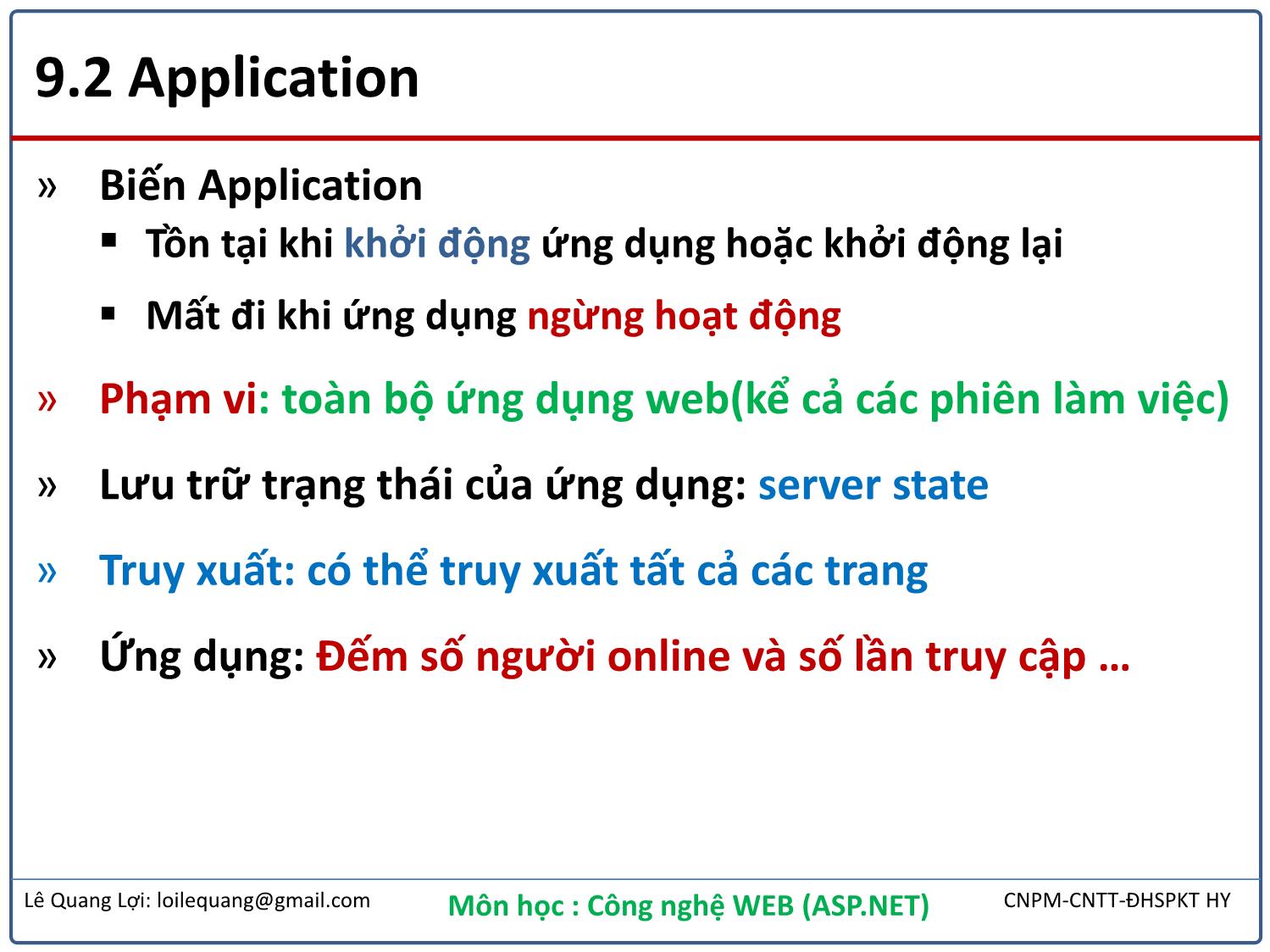 Bài giảng Công nghệ Web - Bài 9: Server Object - Lê Quang Lợi trang 5