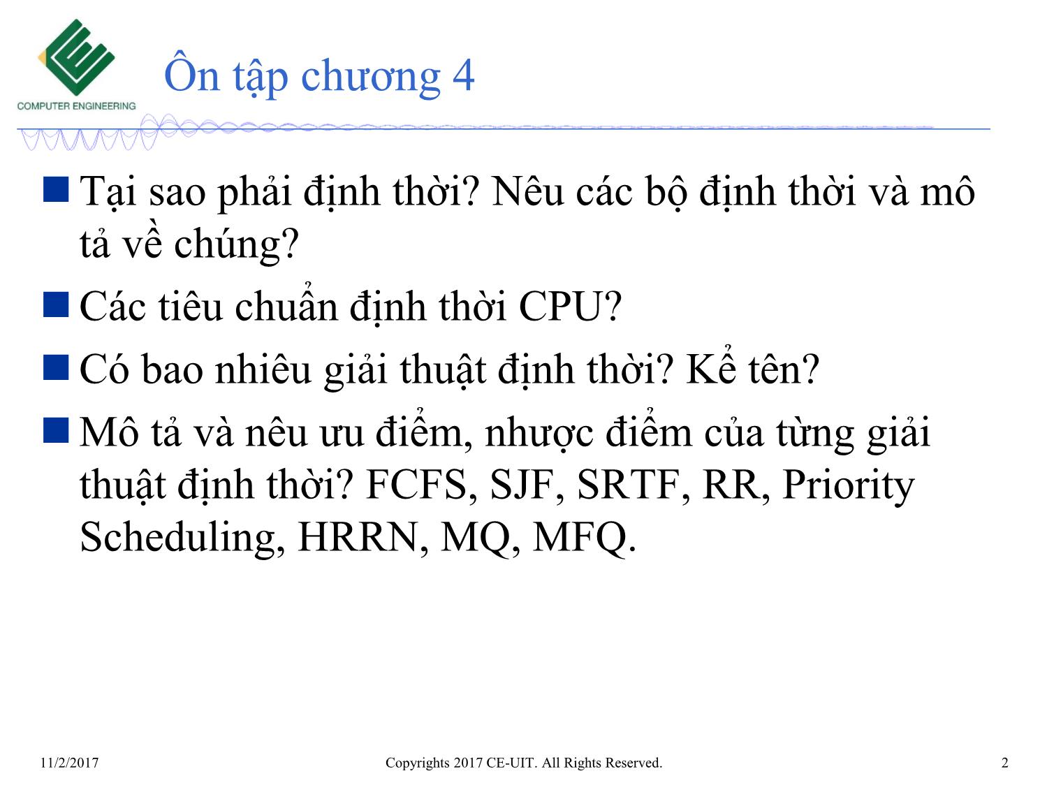 Bài giảng Hệ điều hành - Chương 5, Phần 1: Đồng bộ - Phan Đình Duy trang 2