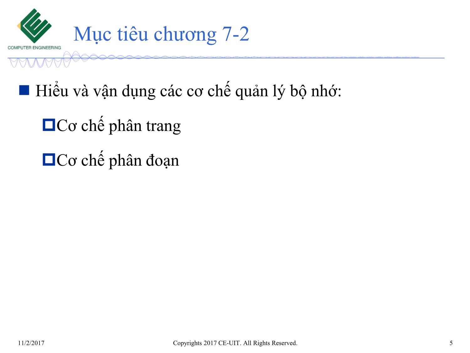 Bài giảng Hệ điều hành - Chương 7, Phần 2: Quản lý bộ nhớ - Phan Đình Duy trang 5