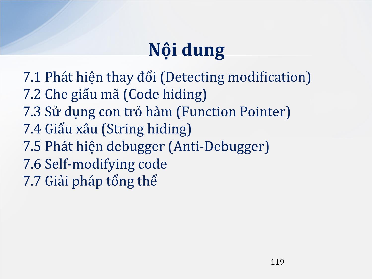 Bài giảng Lập trình an toàn - Chương 7: Anti. Tampering - Lương Ánh Hoàng trang 2