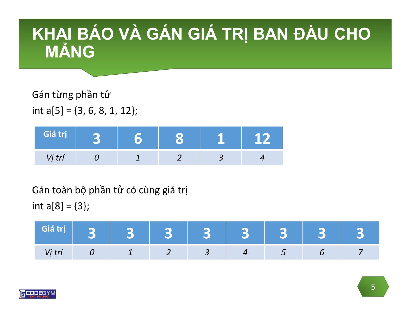 Bài giảng Lập trình C - Bài 5: Mảng một chiều - Võ Đức Hoàng trang 5