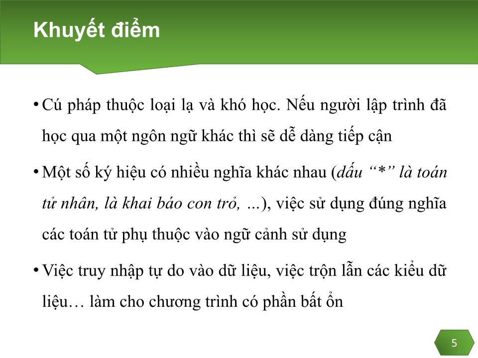 Bài giảng Lập trình C - Chương 2: Giới thiệu ngôn ngữ C - Trần Minh Thái trang 4