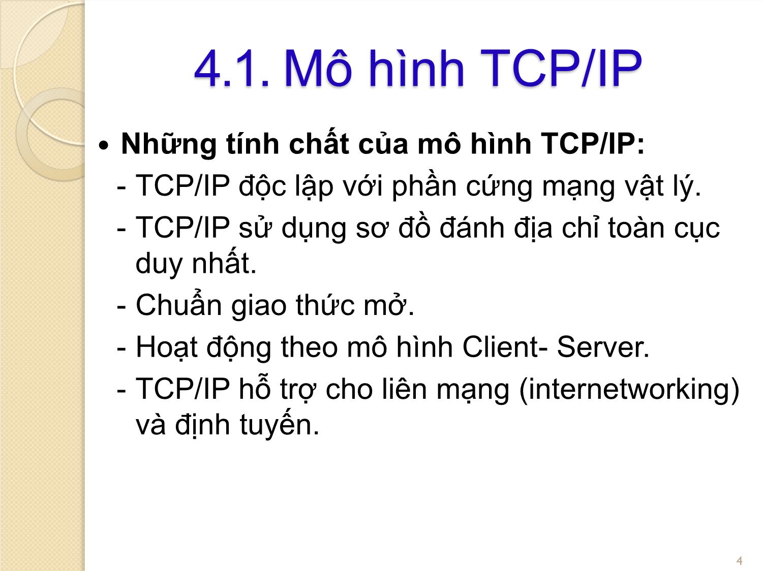 Bài giảng Mạng máy tính - Chương 4: Họ giao thức TCP/IP - Hoàng Thanh Hòa trang 4