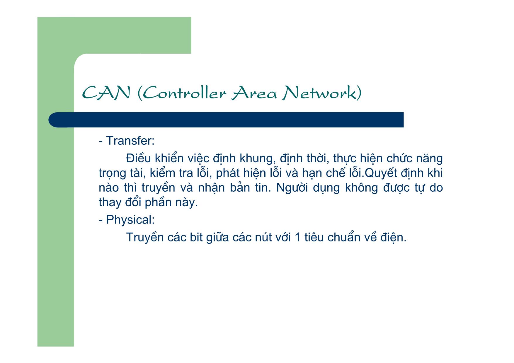 Bài giảng Mạng máy tính và hệ thống thông tin công nghệ - Chương 2, Phần 3: CAN - Đào Đức Thịnh trang 5