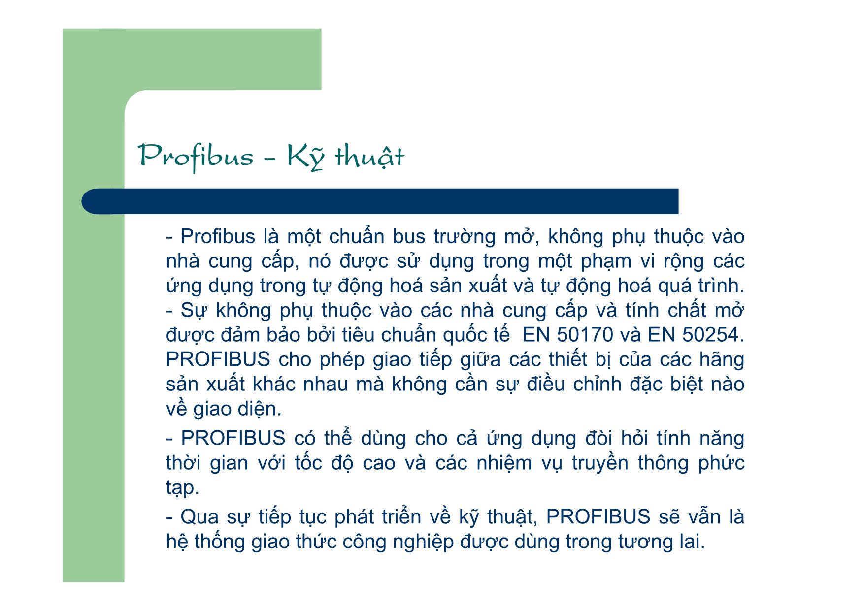 Bài giảng Mạng máy tính và hệ thống thông tin công nghệ - Chương 2, Phần 5: Profibus - Đào Đức Thịnh trang 5