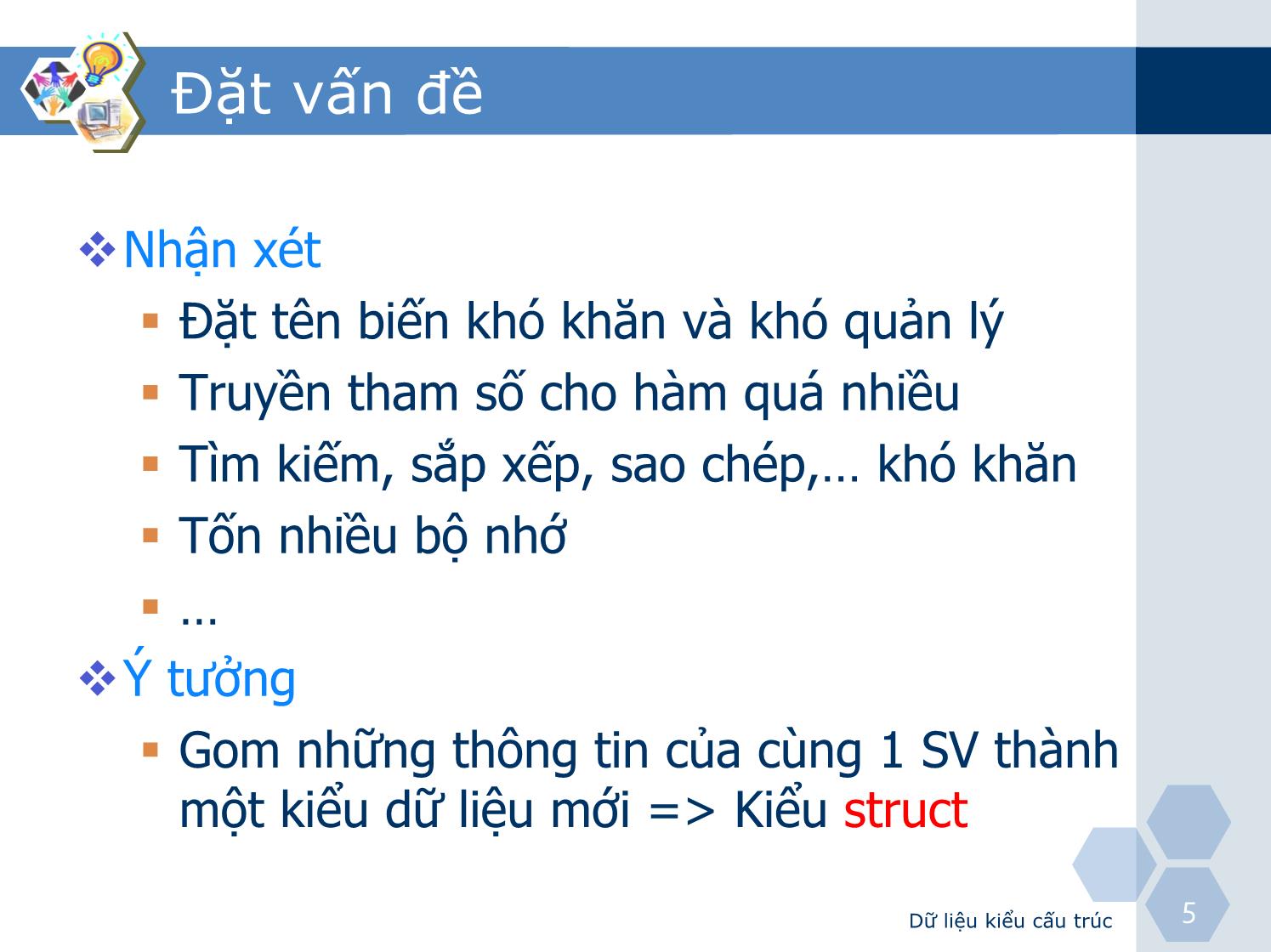 Bài giảng Nhập môn lập trình - Chương 6: Dữ liệu kiểu cấu trúc trang 5