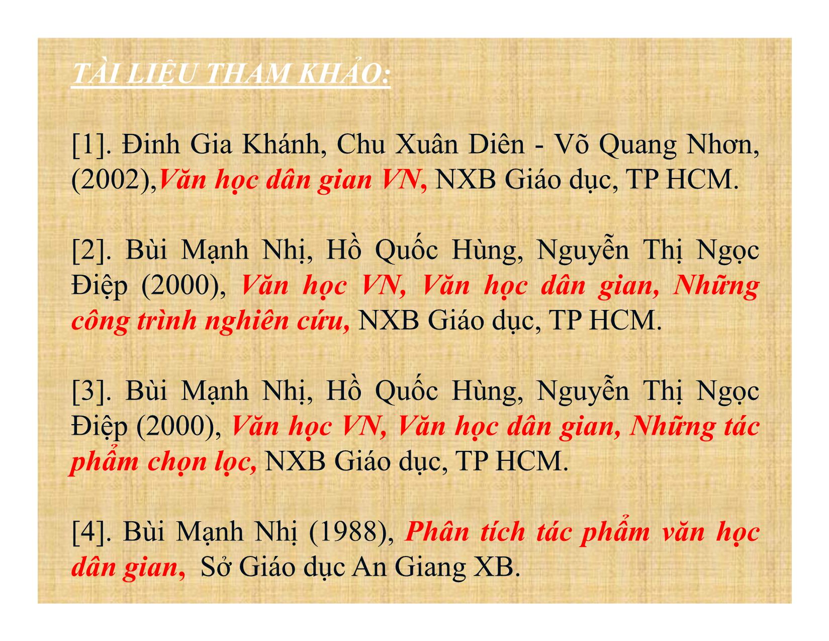 Bài giảng Phân tích tác phẩm văn học dân gian trang 5