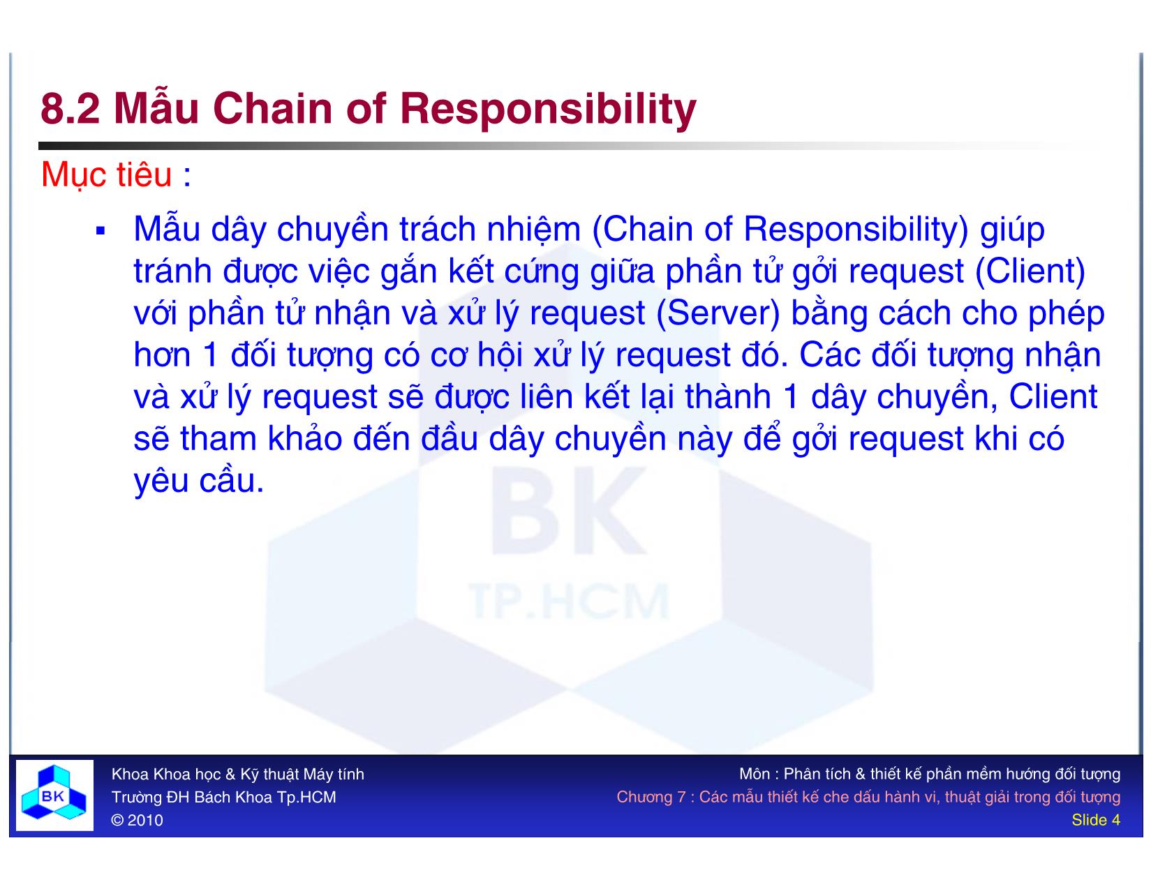 Bài giảng Phát triển phần mềm - Chương 8: Các mẫu thiết kế che dấu hành vi, thuật giải trong đối tượng trang 4