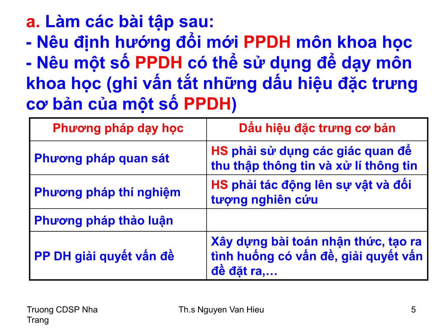 Bài giảng Phương pháp dạy học môn khoa học ở Tiểu học trang 5