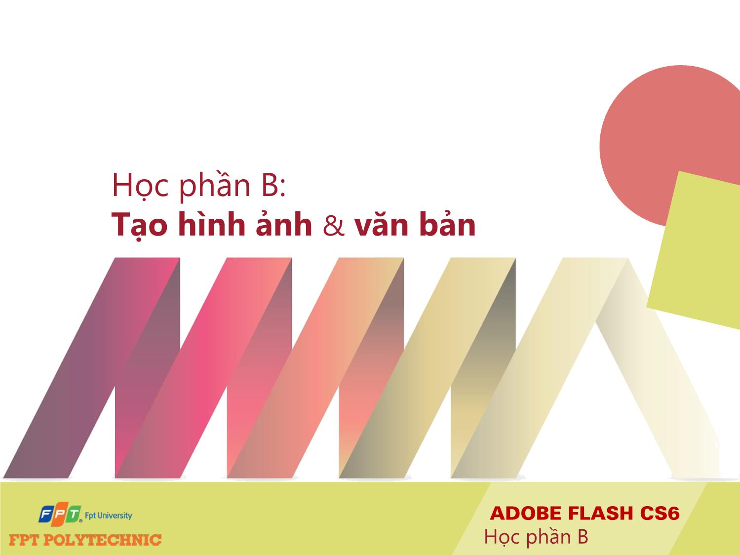 Bài giảng Thiết kế đa truyền thông với Adobe Flash CS6 - Học phần B trang 1