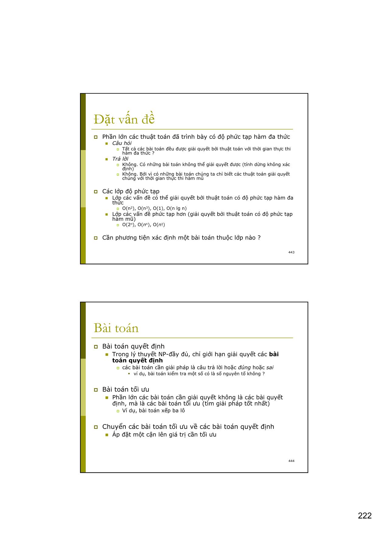 Bài giảng Thuật toán nâng cao - Chương 10: Lớp các bài toán NP đầy đủ - Nguyễn Thanh Bình trang 2