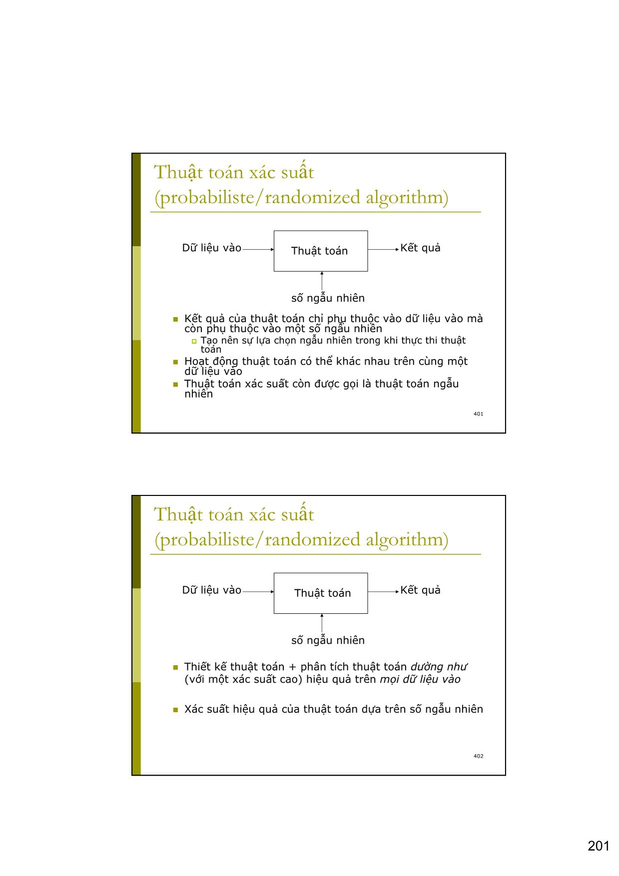Bài giảng Thuật toán nâng cao - Chương 9: Thuật toán xác suất - Nguyễn Thanh Bình trang 2