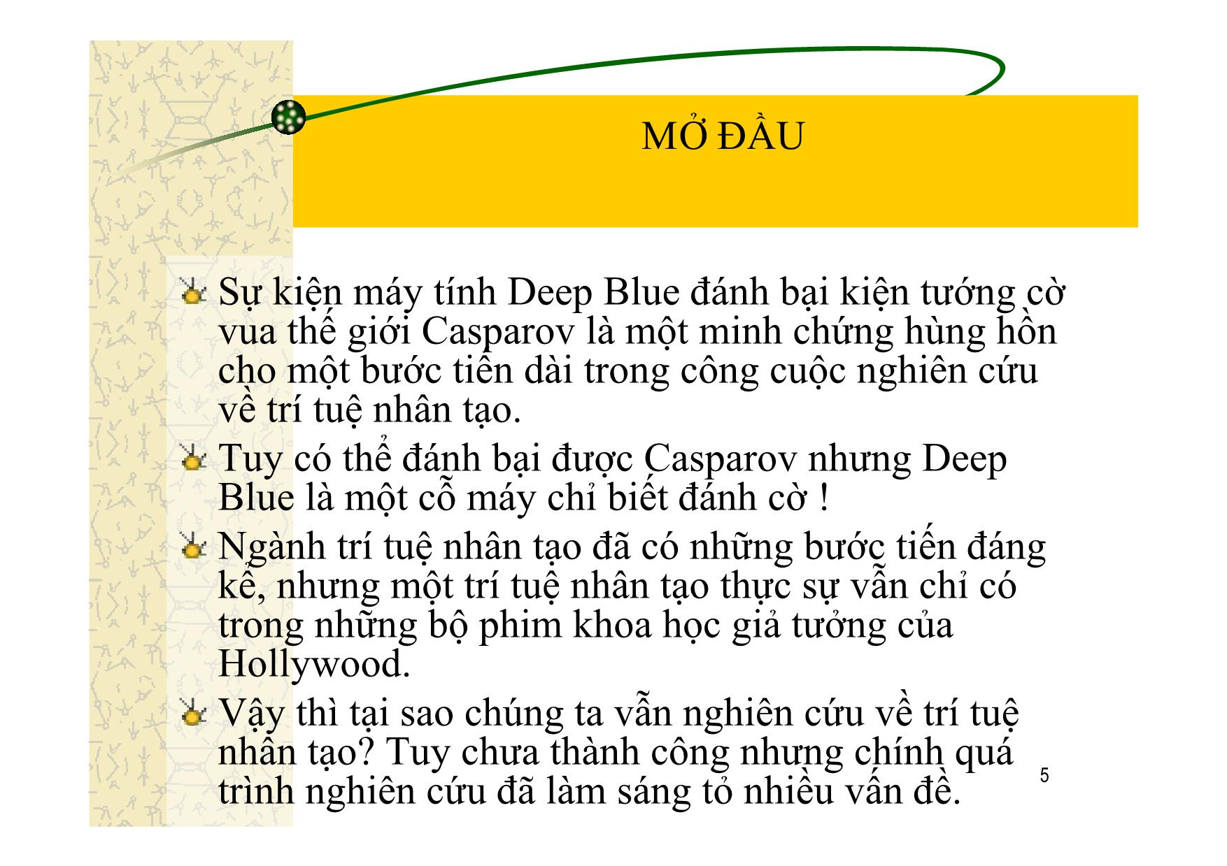 Bài giảng Trí tuệ nhân tạo - Chuyển giao tri thức cho máy tính - Đào Nam Anh trang 5