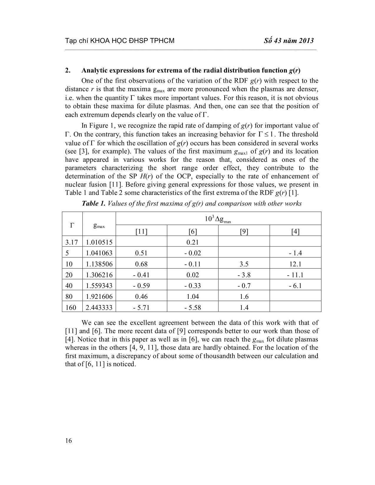 Các biểu thức giải tích đặc trưng cho dao động tắt dần của hàm phân bố xuyên tâm trong plasma OCP mật độ cao trang 3