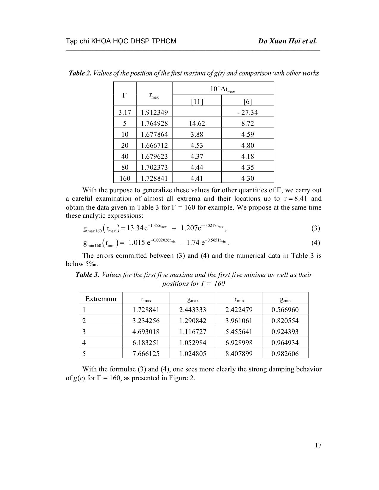 Các biểu thức giải tích đặc trưng cho dao động tắt dần của hàm phân bố xuyên tâm trong plasma OCP mật độ cao trang 4