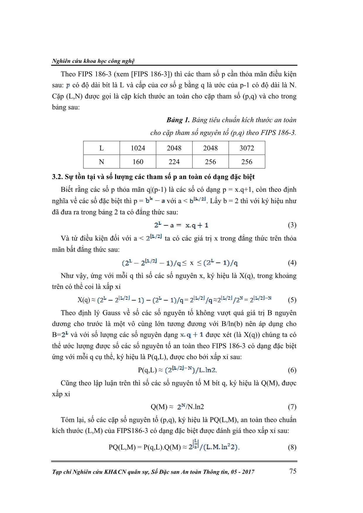 Đề xuất dạng tham số cho các hệ mật có độ an toàn dựa trên bài toán logarit rời rạc trên trường GF(P) trang 4