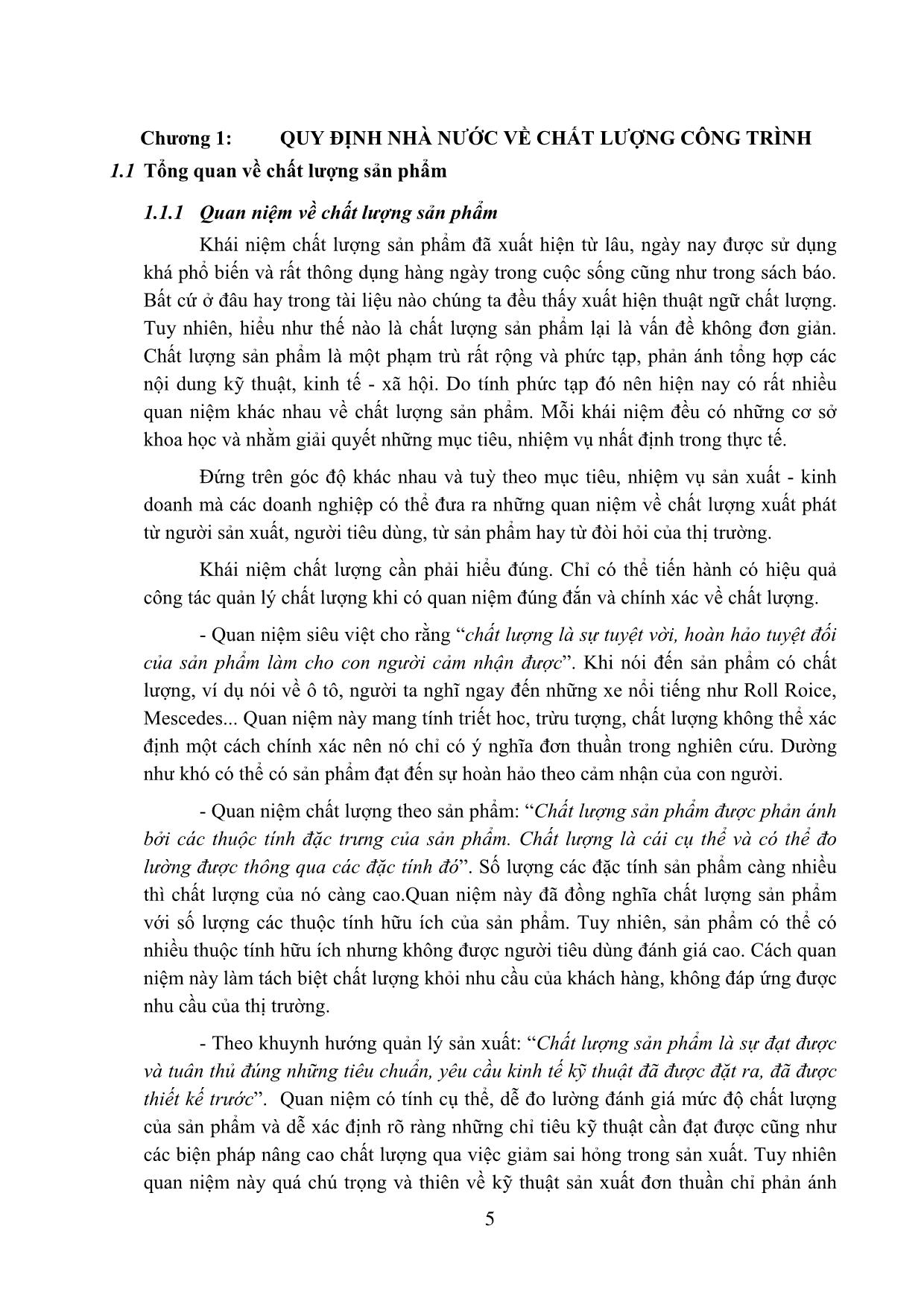 Giáo trình Chất lượng công trình trang 5
