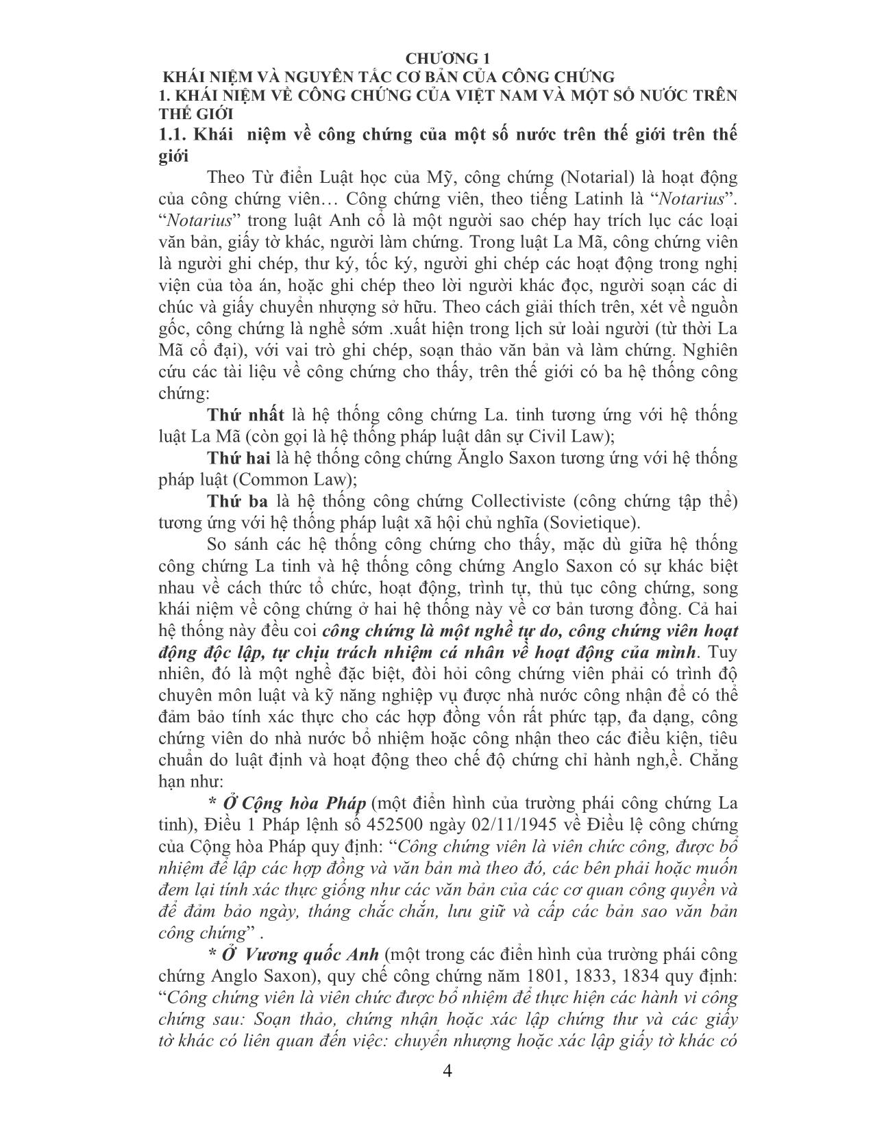 Giáo trình Công chứng và chứng thực (Phần 1) trang 5