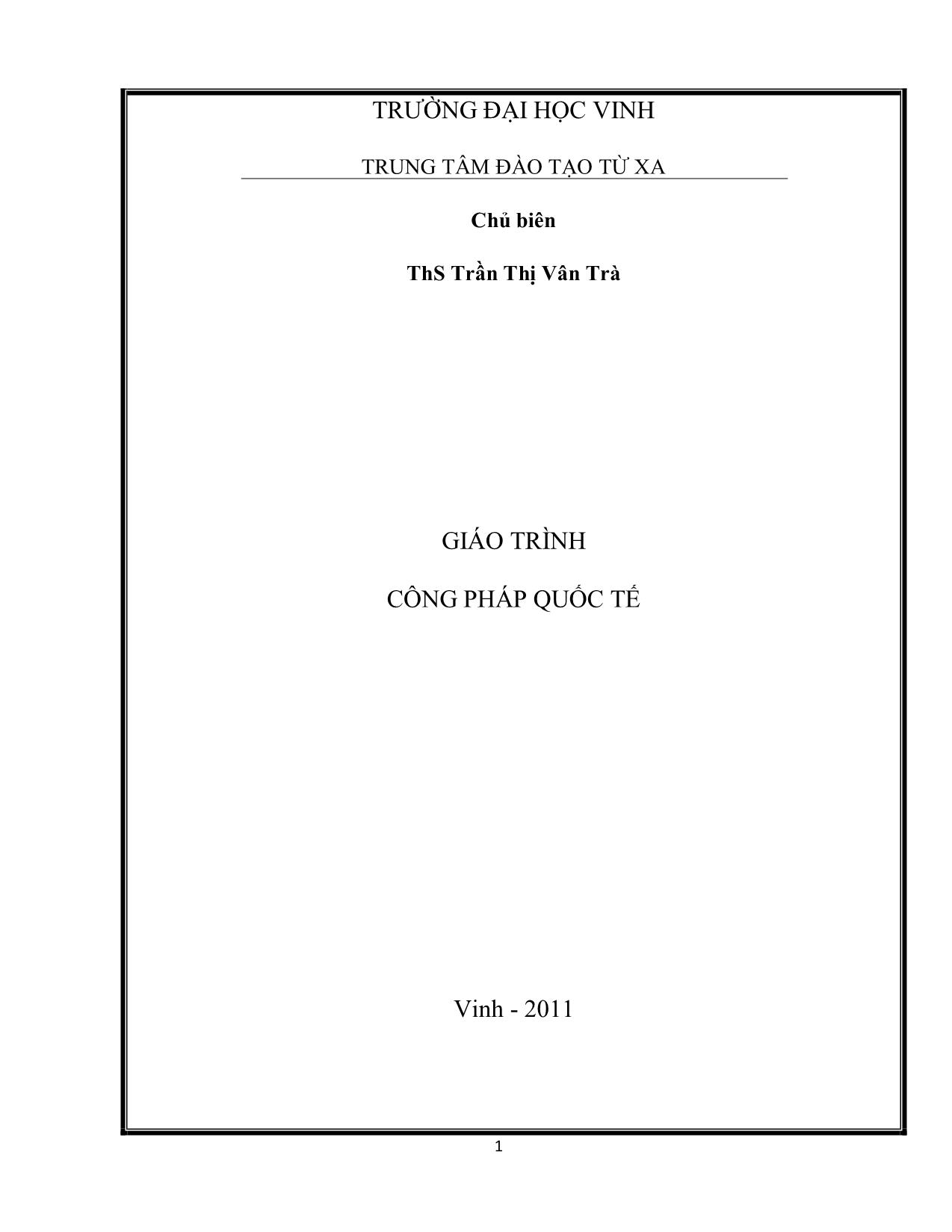 Giáo trình Công pháp quốc tế (Phần 1) trang 1