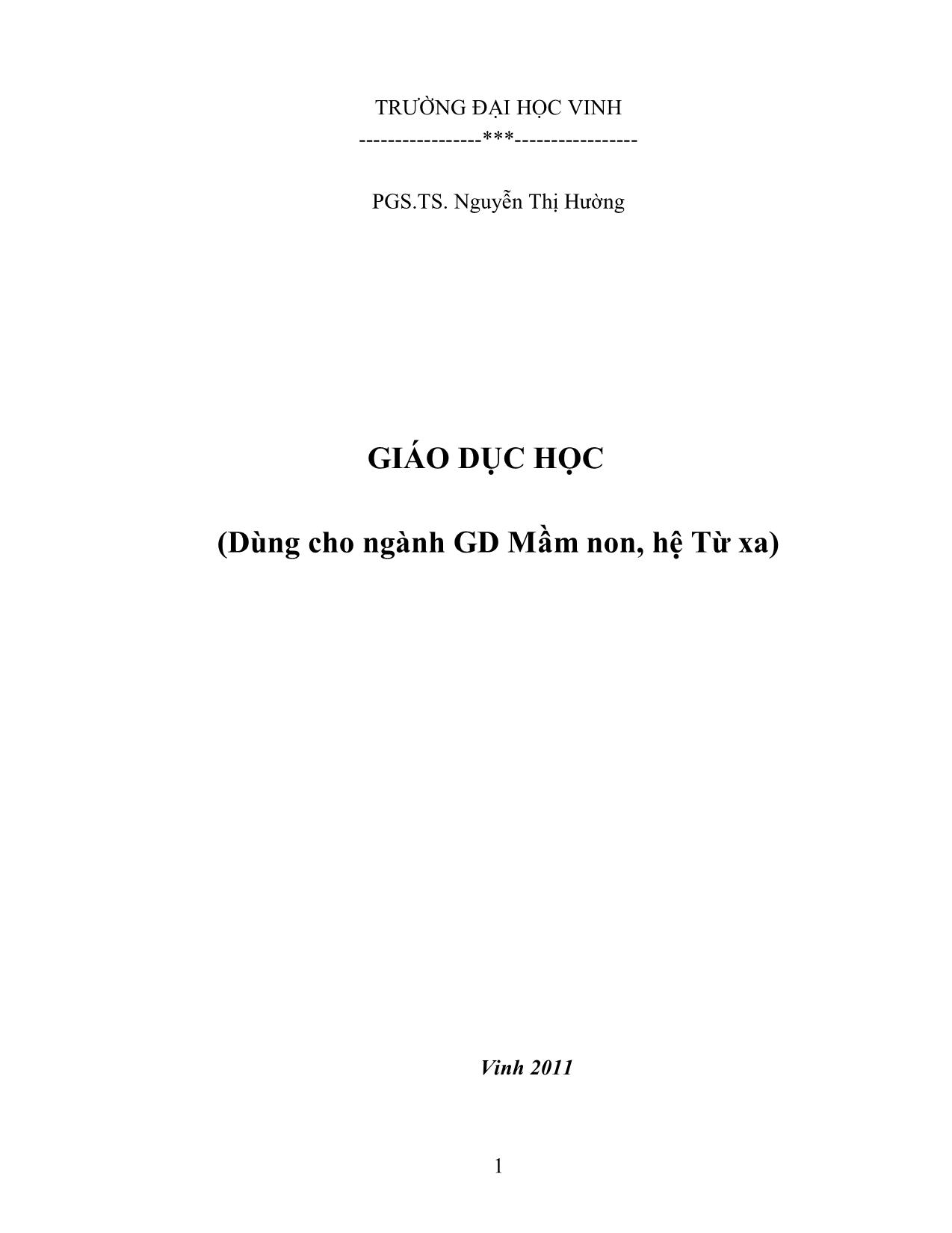 Giáo trình Giáo dục học (Phần 1) trang 1