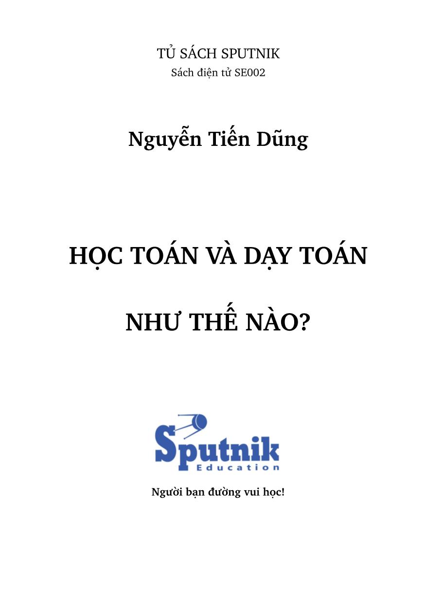 Giáo trình Học toán và dạy toán như thế nào? trang 1