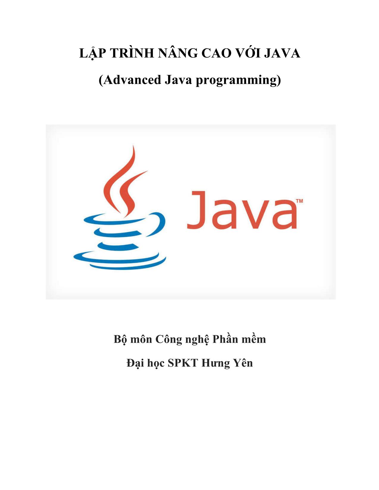 Giáo trình Lập trình nâng cao với Java trang 1