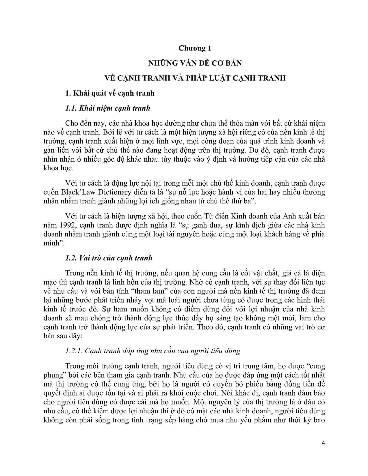 Giáo trình Luật cạnh tranh (Phần 1) trang 4