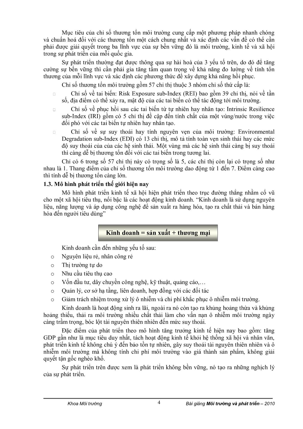 Giáo trình Môi trường và phát triển trang 5