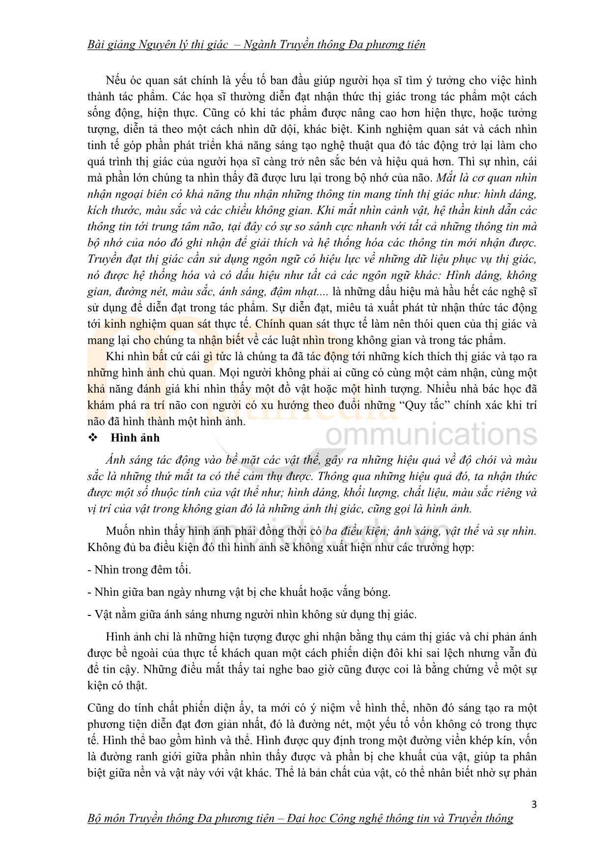 Giáo trình Nguyên lý thị giác (Phần 1) trang 3