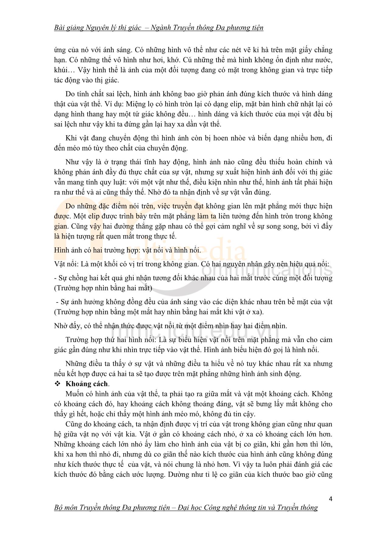 Giáo trình Nguyên lý thị giác (Phần 1) trang 4