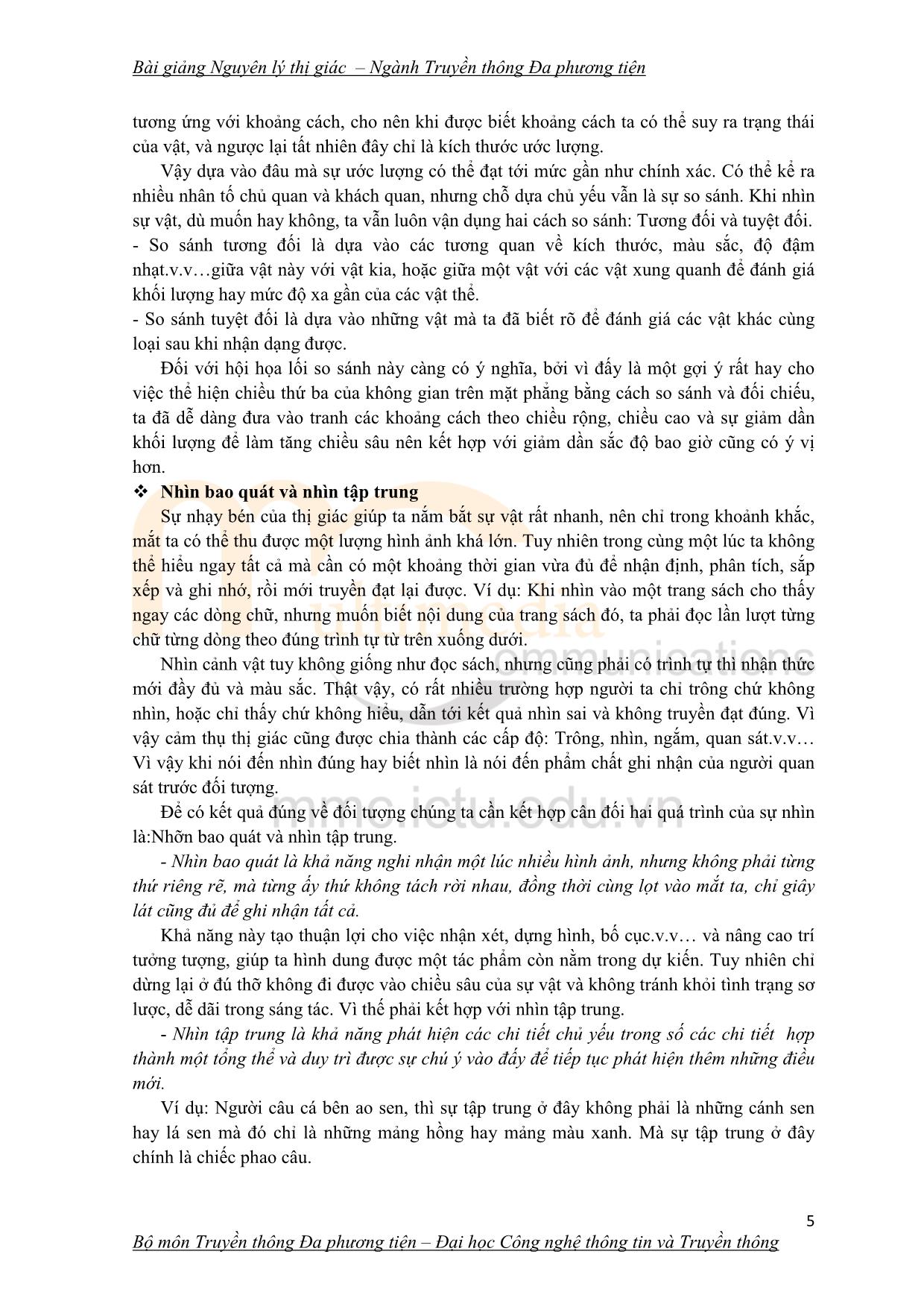 Giáo trình Nguyên lý thị giác (Phần 1) trang 5