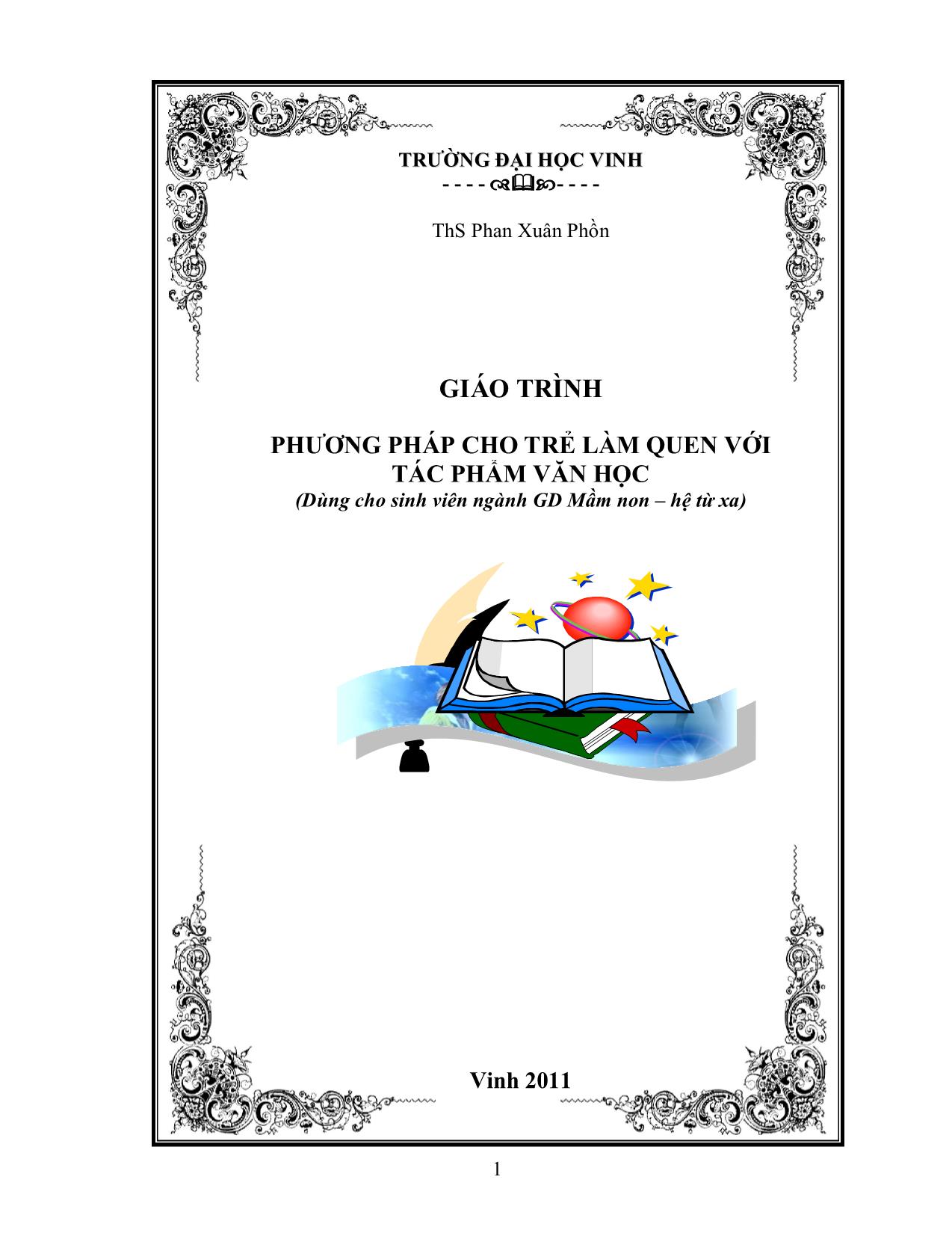 Giáo trình Phương pháp cho trẻ làm quen với tác phẩm văn học (Phần 1) trang 1