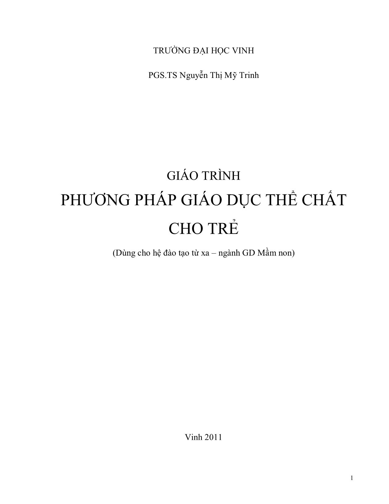 Giáo trình Phương pháp giáo dục thể chất (Phần 1) trang 1