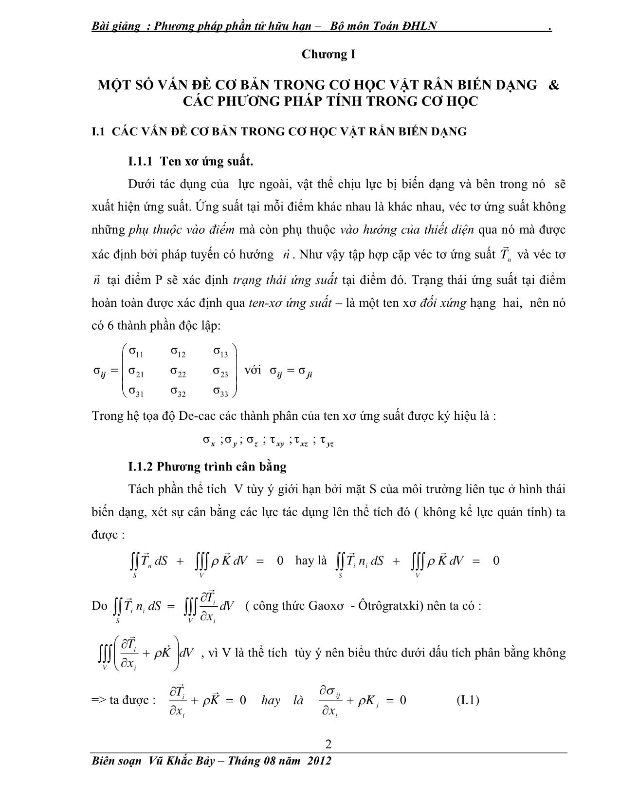 Giáo trình Phương pháp số (Phương pháp phần tử hữu hạn) trang 3