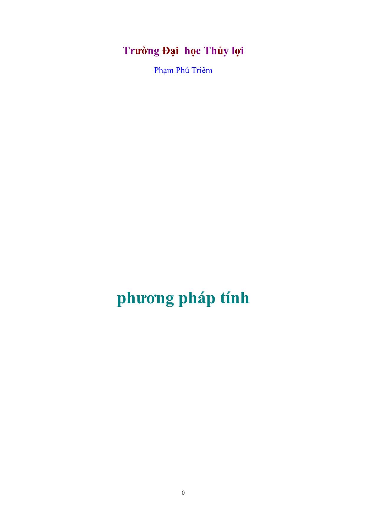 Giáo trình Phương pháp tính (Phần 1) trang 1