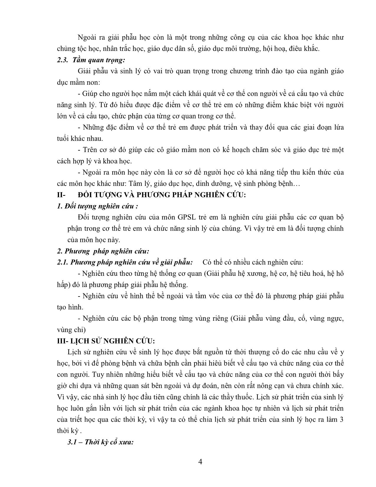 Giáo trình Sinh lý trẻ em (Phần 1) trang 4