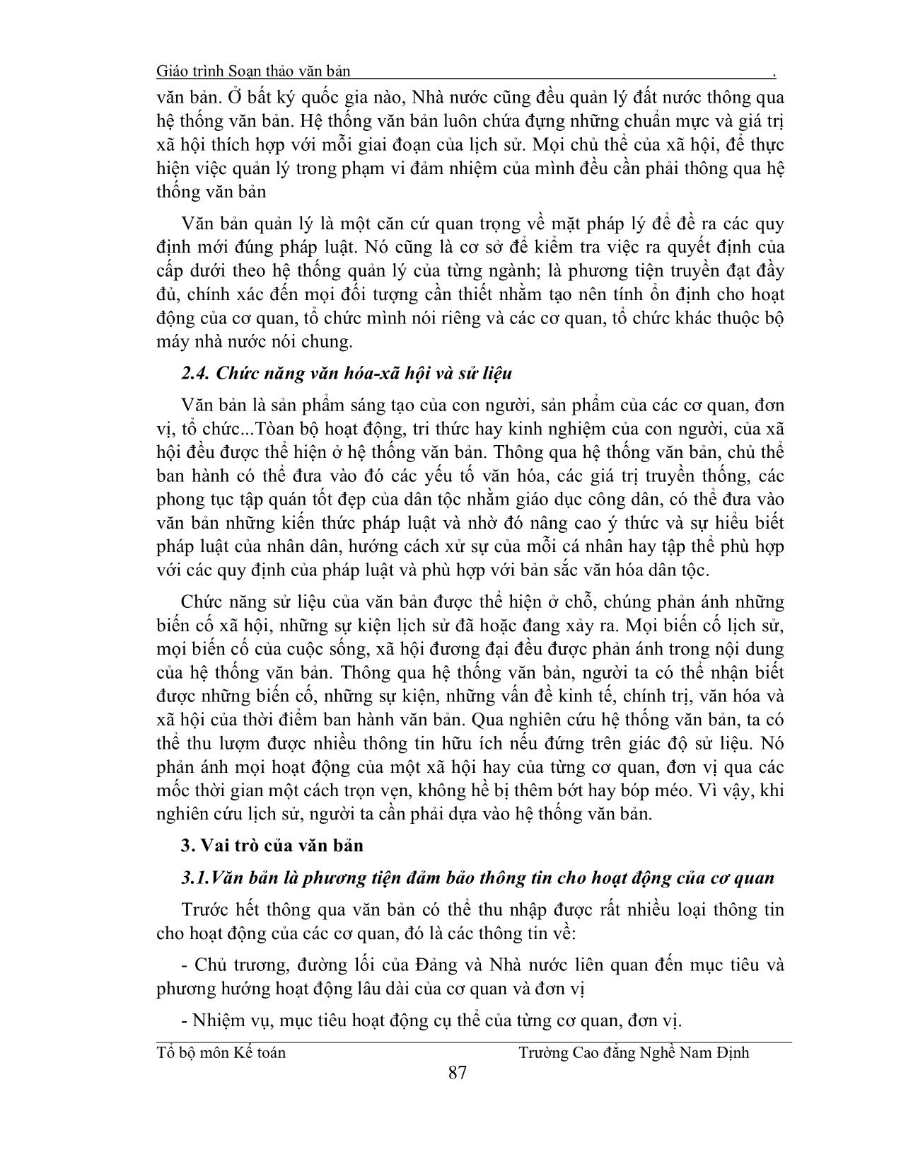 Giáo trình Soạn thảo văn bản (Phần 1) trang 3
