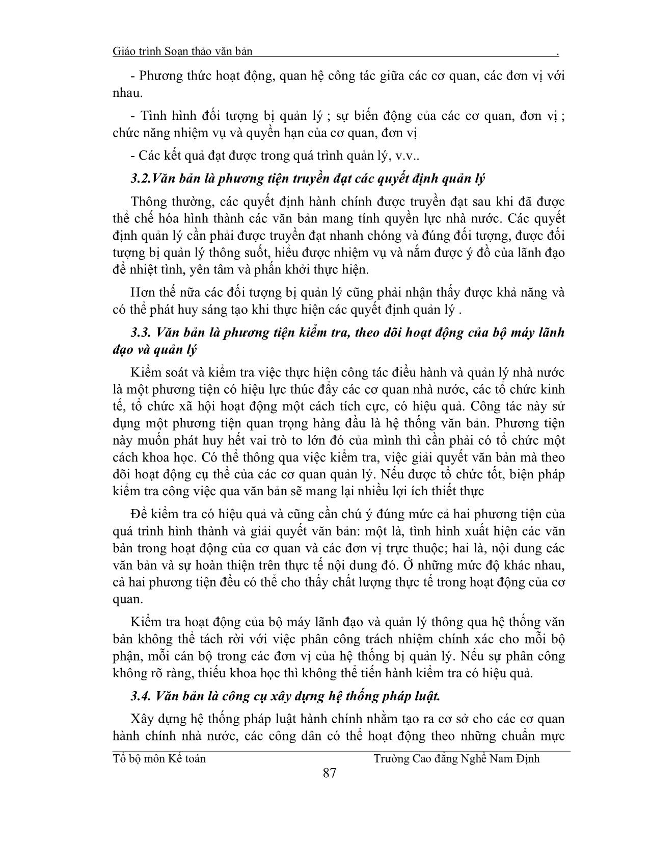 Giáo trình Soạn thảo văn bản (Phần 1) trang 4
