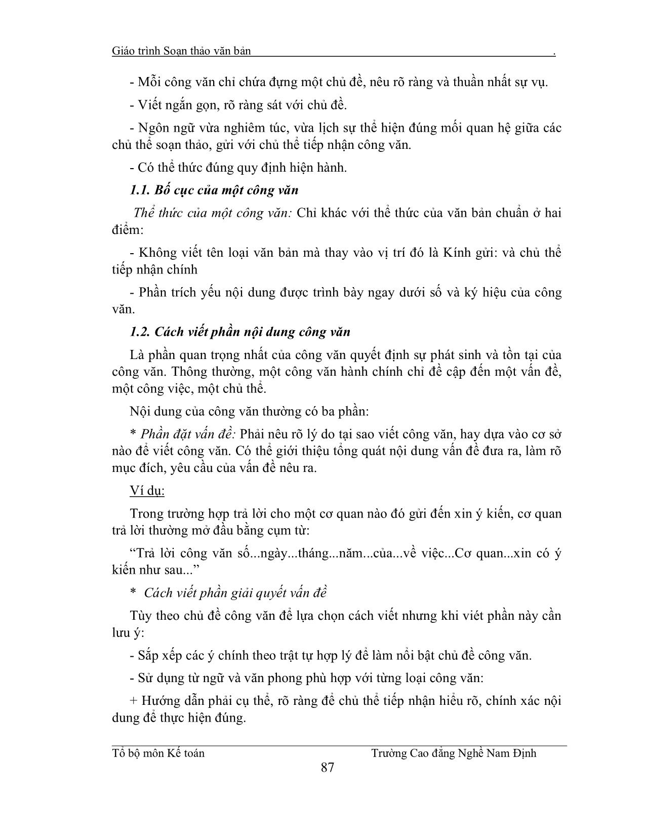Giáo trình Soạn thảo văn bản (Phần 2) trang 4